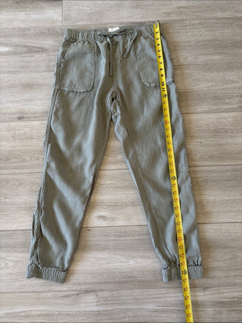 C & C California Green Wash Linen Jogger Pants With Pockets Size Medium - Picture 6 of 10